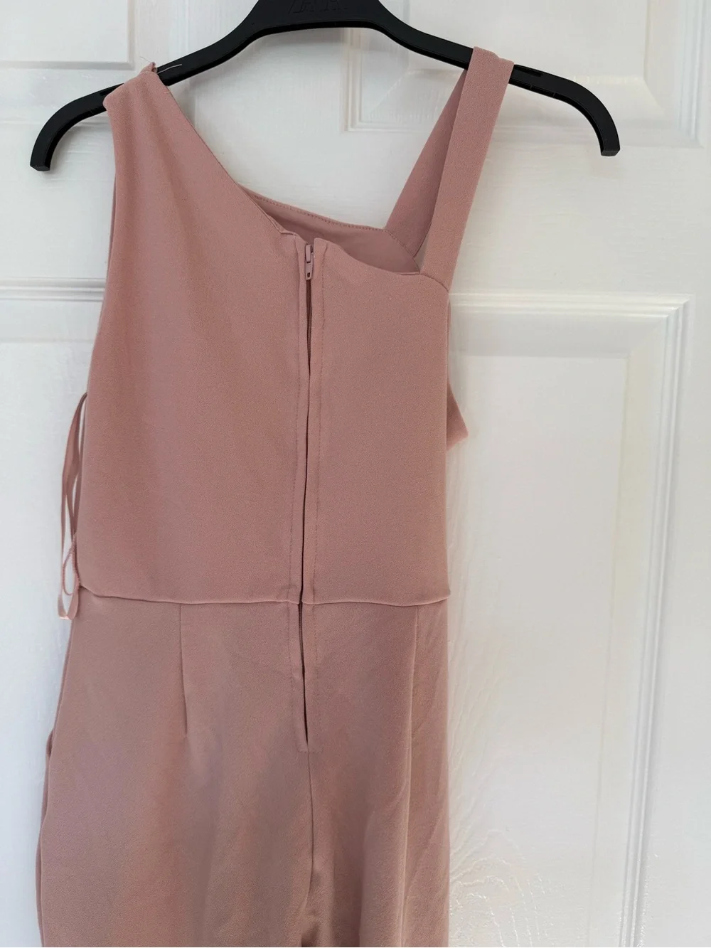 One-Shoulder Mauve Pink Jumpsuit with Waist Tie